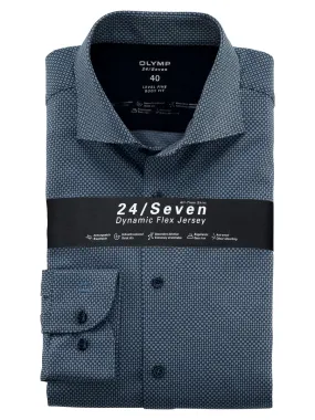 Blue olymp shirt in slim fit jersey