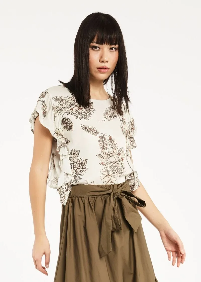 Blusa in twill di viscosa