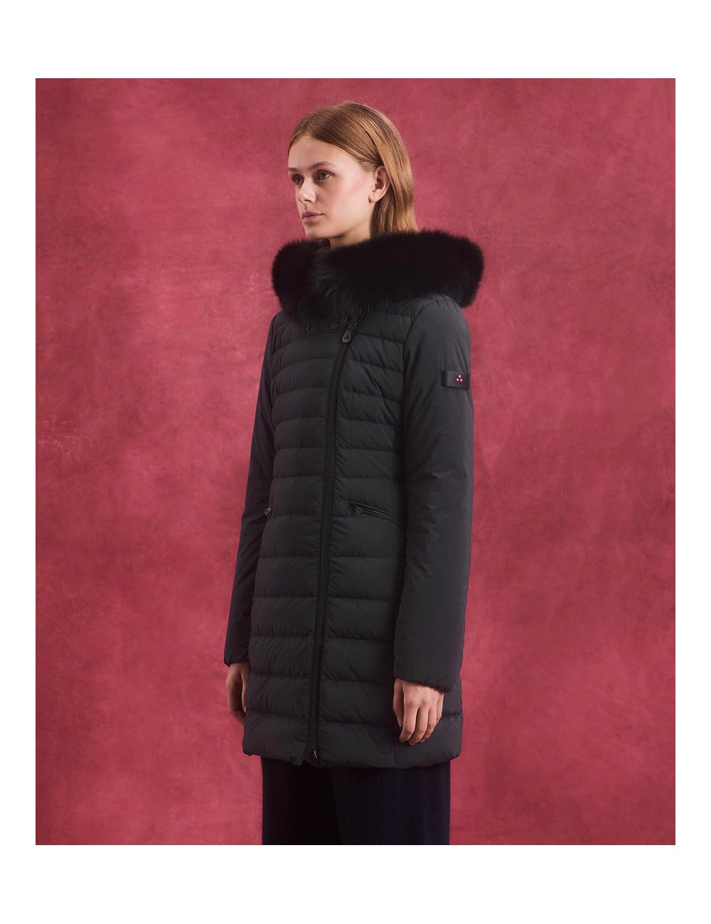 SERIOLA 808 PIUMINO LUNGO SLIM PEUTEREY DONNA PELLICCIA GIUBBOTTO GIUBBINO PARKA