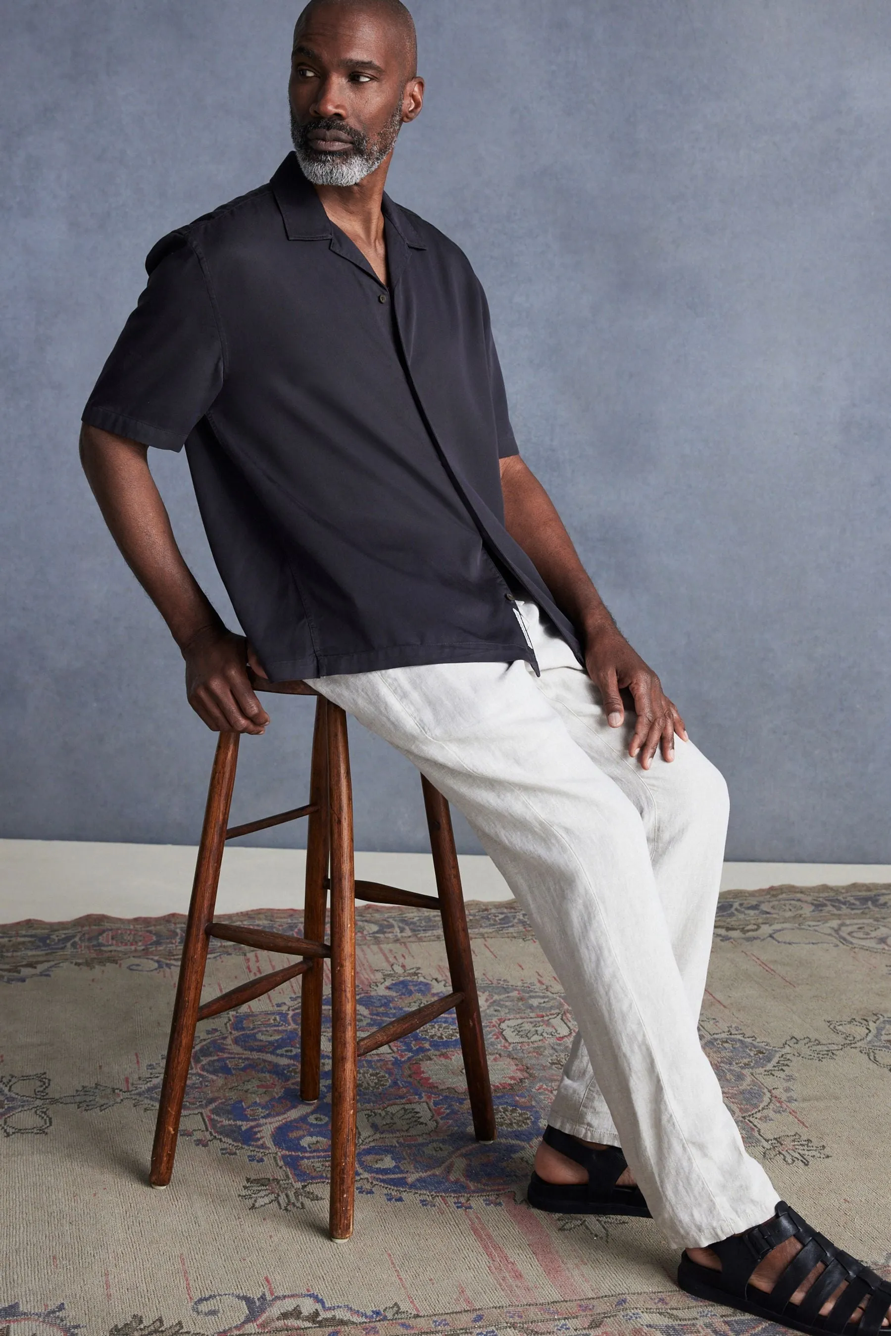 Signature - Italian Delave - Pantaloni in lino Leomaster con coulisse