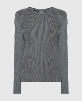 Solotre Maglione grigio a coste M3B0005
