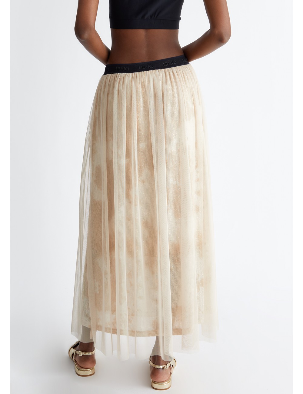 TA4019 GONNA LUNGA JERSEY CON PAILLETTES LIU JO DONNA GONNELLONE SKIRT WOMAN